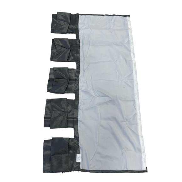 Madison Park Window Valance Knot Tab Top Panel Dark Gray Satin Drapery Beaded - Picture 4 of 9